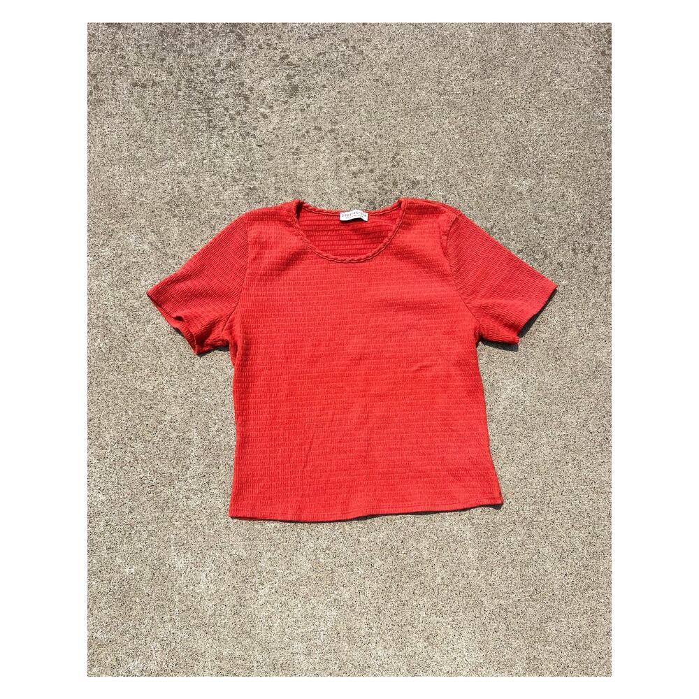 Paper Crane M Smocked Blouse Boho Cottagecore Indie Whimsygoth Elevated Basic